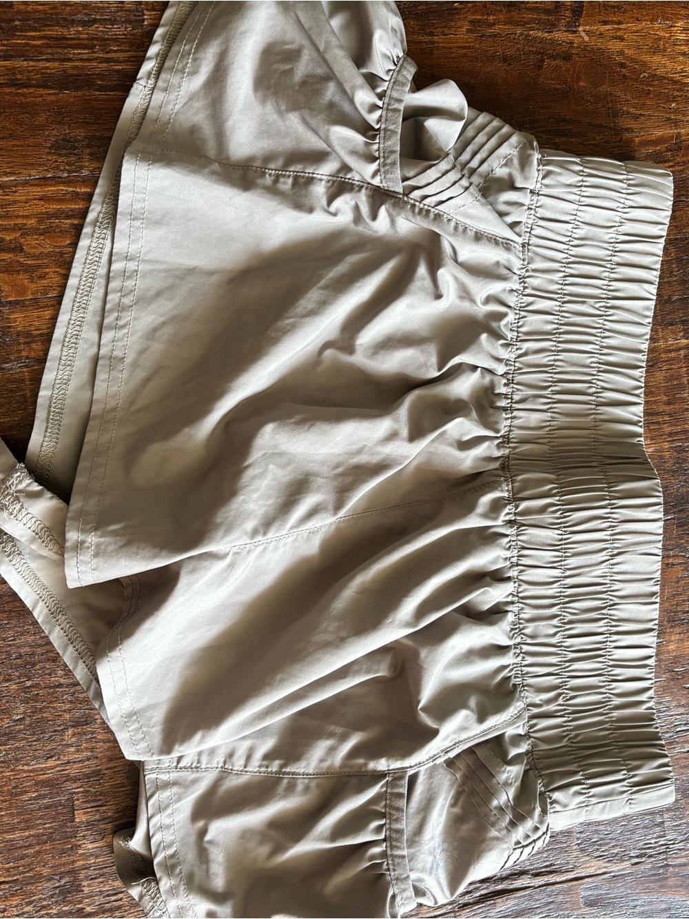 Elastic-Waist Green Shorts